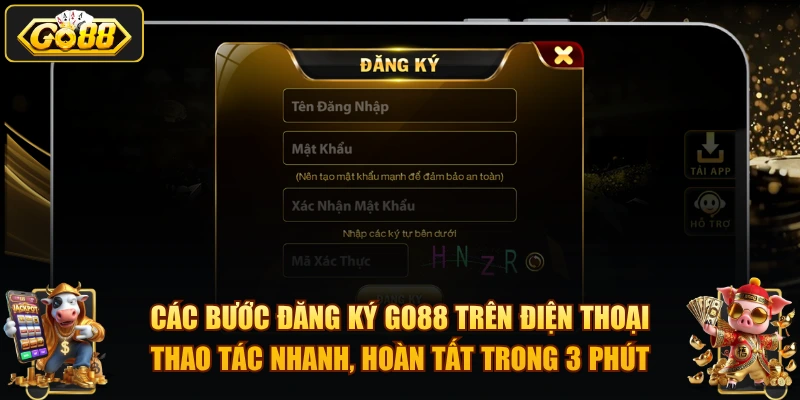 Đăng Ký GO88 – Hướng Dẫn Tạo Tài Khoản Game Bài 2026 Các bước đăng ký GO88 trên điện thoại – thao tác nhanh, hoàn tất trong 3 phút.