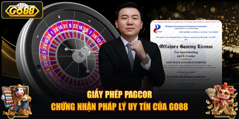 Giấy phép PAGCOR – chứng nhận pháp lý uy tín của GO88.