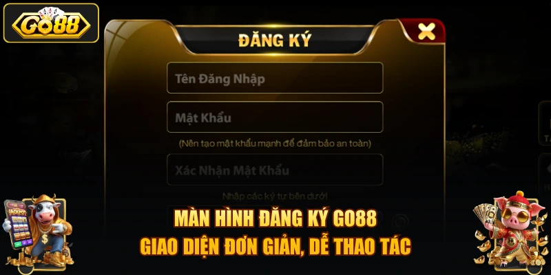 Đăng Ký GO88 – Hướng Dẫn Tạo Tài Khoản Game Bài 2026 Màn hình đăng ký GO88 – giao diện đơn giản, dễ thao tác.